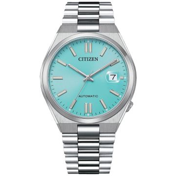 Zegarek męski z niebieską tarczą na bransolecie Citizen Tsuyoza NJ0151-88M