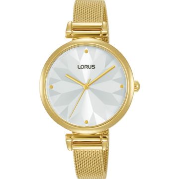 złoty zegarek damski na branolecie Lorus 