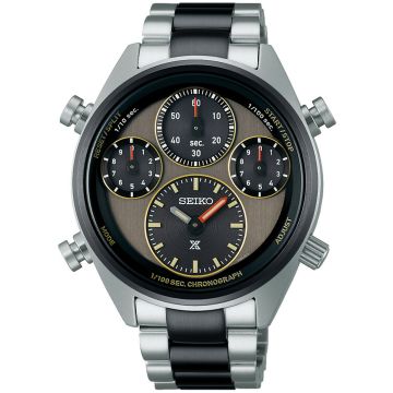 Odkryj zegarek męski Seiko Prospex Speedtimer 1/100 Sec Solar Chronograph SI SFJ005P1 z mechanizmem solarnym, chronografem oraz oryginalną, zieloną tarczą