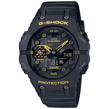 Czarny zegarek G-Shock GA-B001CY-1AER z żółtymi akcentami oraz Bluetooth