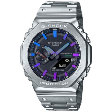 Srebrny zegarek męski G-Shock na bransolecie G-SHOCK Full Metal Octagon GM-B2100PC-1AERR Bluetooth