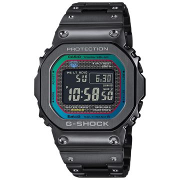 Czarny zegarek męski G-Shock  G-Steel Premium GMW-B5000BPC-1ER Bluetooth z niebieskimi akcentami