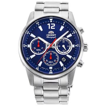 Sportowy zegarek męski z niebieską tarczą ORIENT RA-KV0002L10B