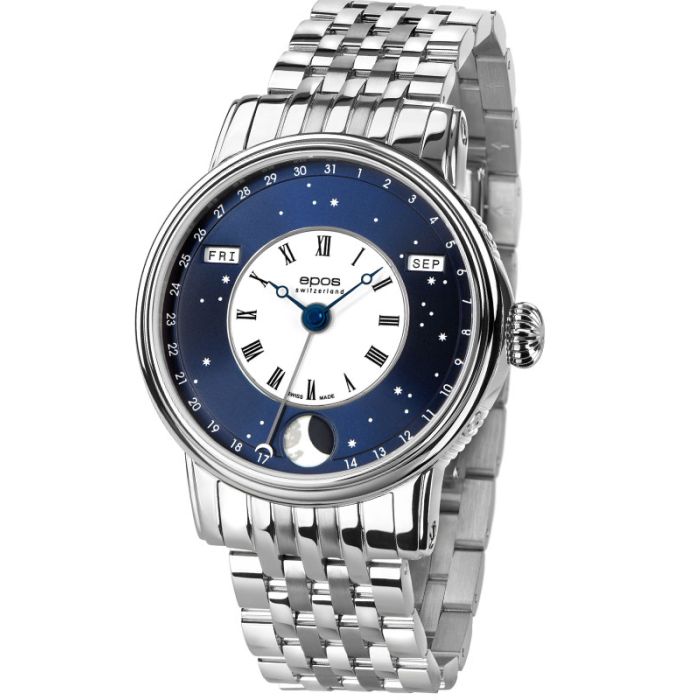 Zegarek męski na bransolecie z fazami księżyca EPOS Oeuvre D'Art V-Style 3439.322.20.26.30 