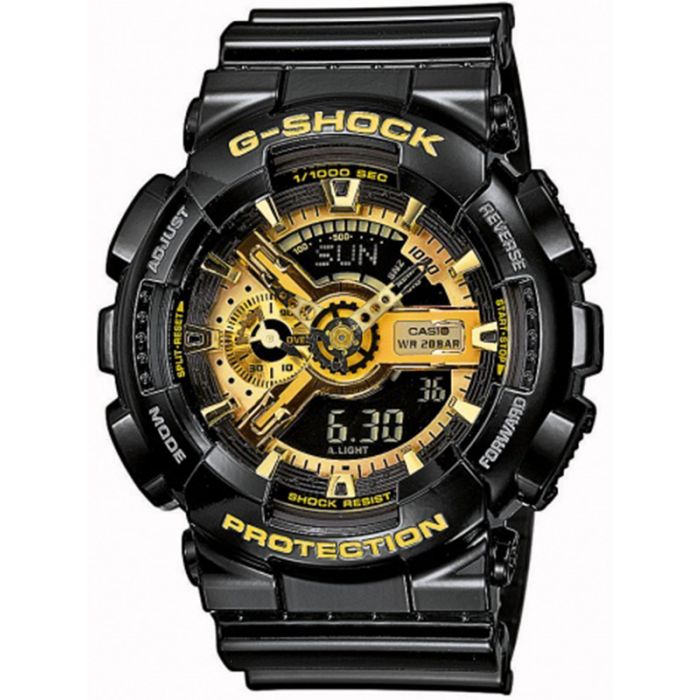  Odkryj zegarek męski G-Shock GA-110GB-1AER czarno-złoty z 
wyświetlaczem cyfrowo-analogowym
