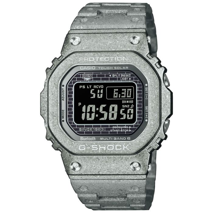 zegarek męski G-Shock GMW-B5000PG-9ER 40 anniversary full metal w srebrnym kolorze, cyfrowy wyświetlacz