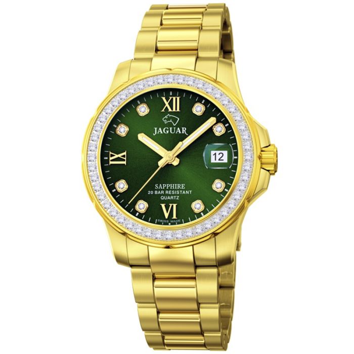Zegarek damski z zieloną tarczą Jaguar Woman J895/2