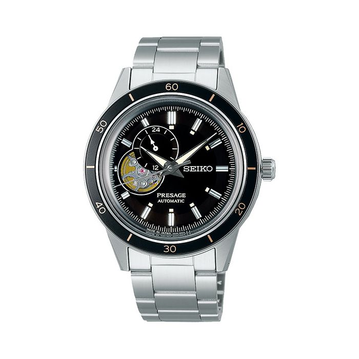 Odkryj zegarek męski SEIKO PRESAGE AUTOMATIC STYLE 60'S SSA425J1 na bransolecie z widocznym mechanizmem - tarcza open heart - timetrend.pl Odkryj zegarek męski SEIKO PRESAGE AUTOMATIC STYLE 60'S SSA425J1 na bransolecie z widocznym mechanizmem - tarcza open heart - timetrend.pl