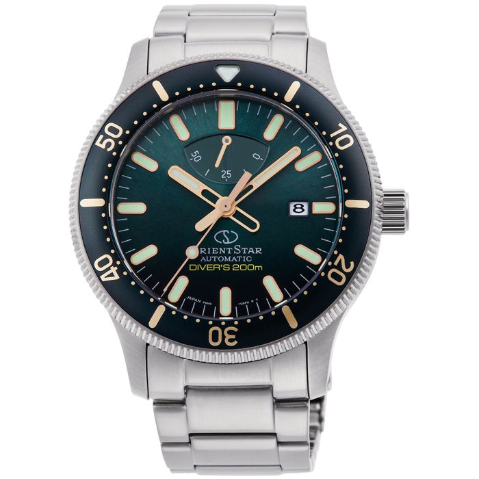 Zegarek męski z zieloną tarczą Orient Star Sports RE-AU0307E00B Zegarek męski z zieloną tarczą Orient Star Sports RE-AU0307E00B