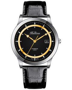Czarny zegarek męski na pasku Balticus Steersman Sternik BLT-BALSTSBG