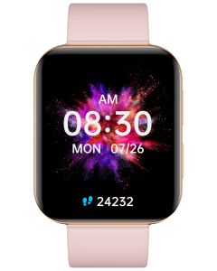 smartwatch GARETT GRC MAXX GOLD na różowym pasku
