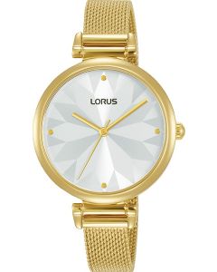 złoty zegarek damski na branolecie Lorus 