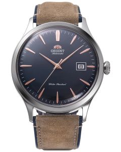 Zegarek męski na skórzanym pasku  Orient Bambino RA-AC0P02L10B