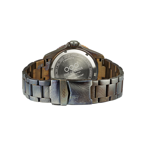 Zegarek męski OOO.001.18-NE.GR z czarną tarczą i stalową kopertą