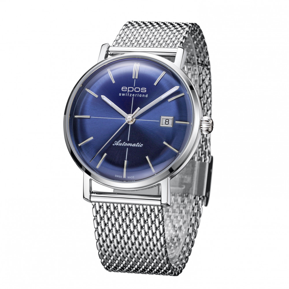 Zegarek męski z niebieską tarczą Epos Originale 3437.132.20.16.30