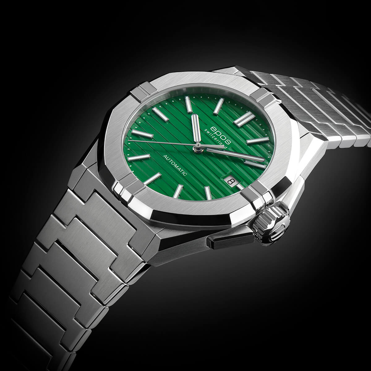 Zegarek męski z zieloną tarczą Epos Sportive 3506.132.20.13.30