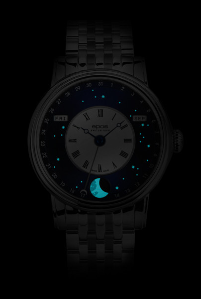 Zegarek męski na bransolecie z fazami księżyca EPOS Oeuvre D'Art V-Style 3439.322.20.26.30 