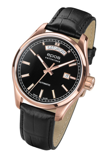 Elegancki zegarek męski na pasku Epos Passion Day Date 3501.142.24.95.25