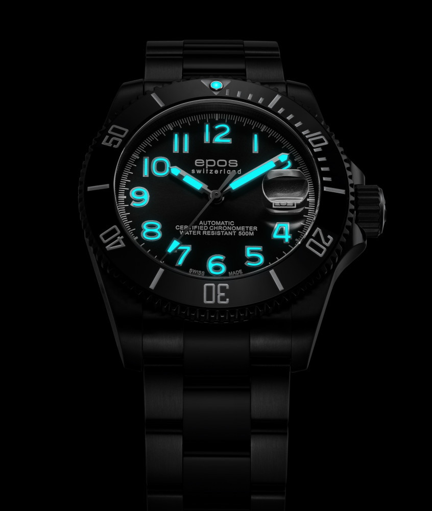 Zegarek męski na bransolecie EPOS Sportive Diver Titanum COSC Limited Edition 3504.138.85.35.95 w zestawie z paskiem NATO