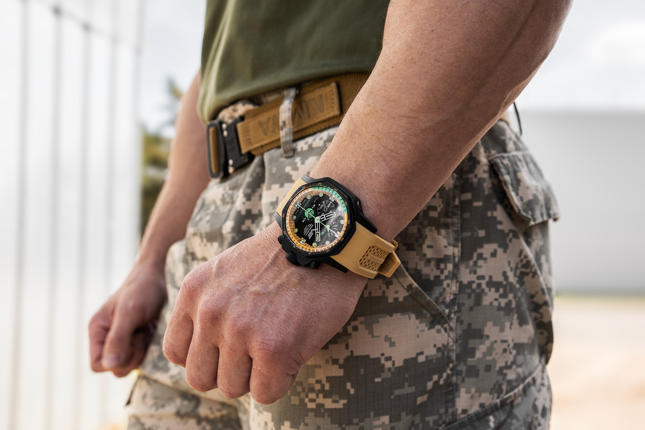 Zegarek męski na pasku Vostok Europe Atomic Age Oppenheimer Line Multifunction YM86-640C697
