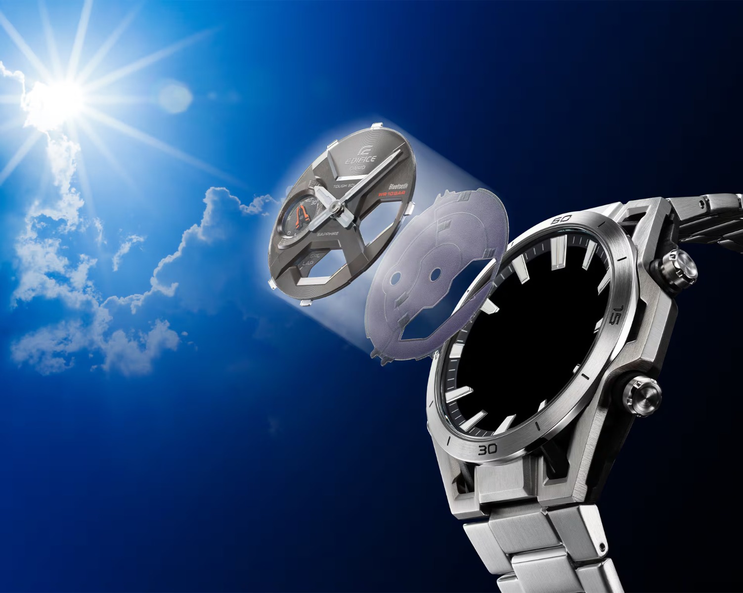 Mechanizm solarny w EDIFICE ECB-2300HR -1AER