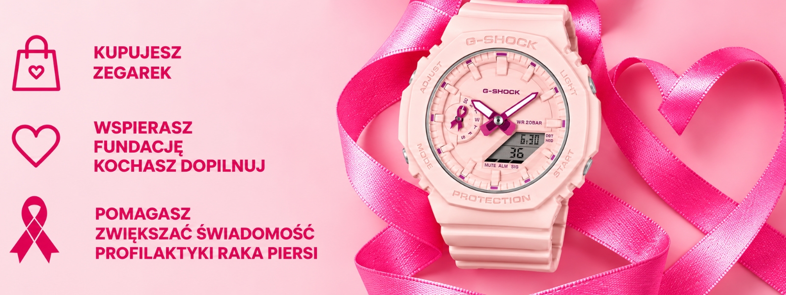 Odkryj G-SHOCK Pink Ribbon GMA-S2100PR -4AER G-SHOCK Pink Ribbon GMA-S2100PR -4AER