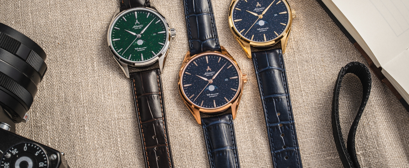 Odkryj zegarki Atlantic Moonphase Nightsky Aventurine Zegarki Atlantic Moonphase Nightsky Aventurine