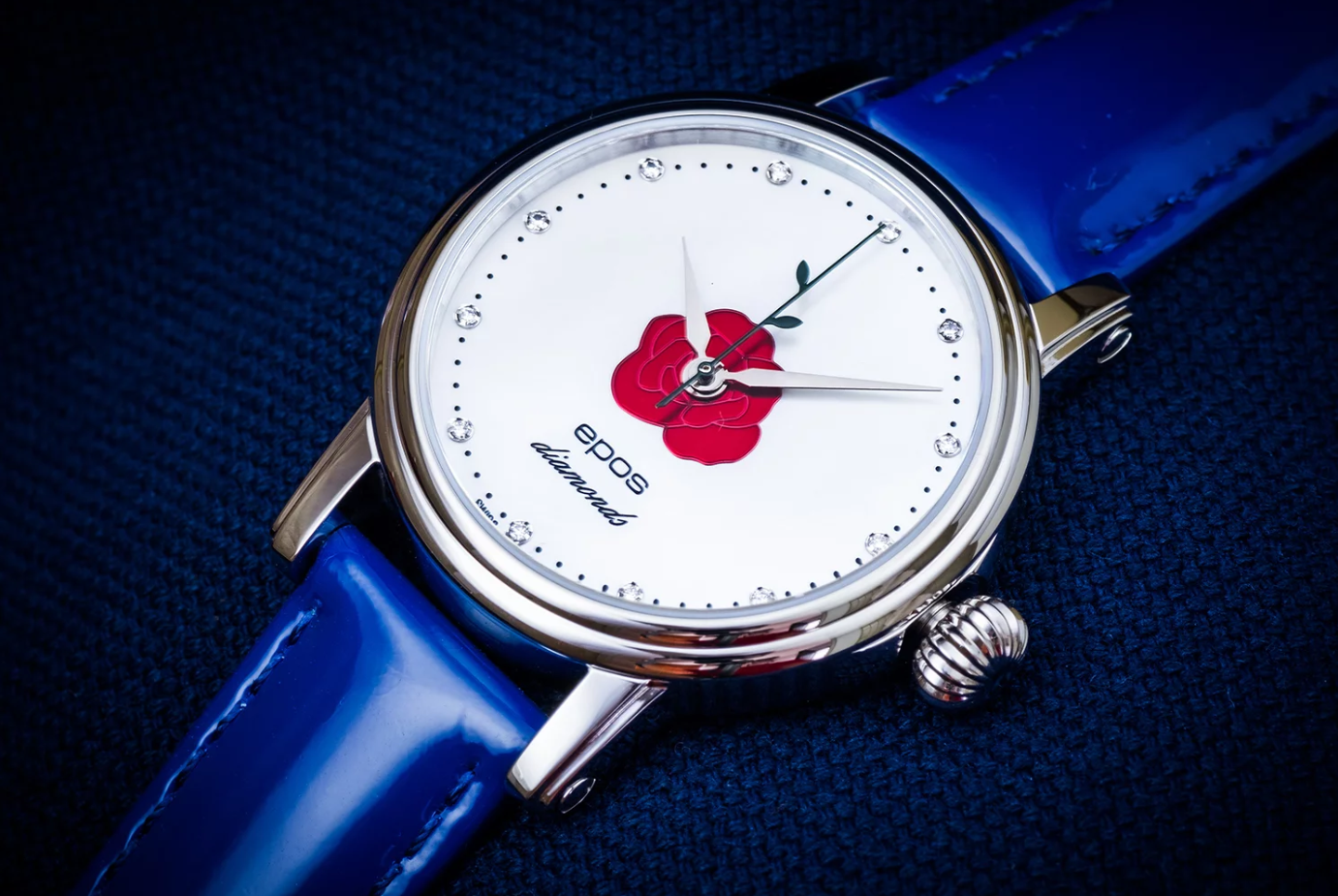 Elegancki zegarek damski na pasku z diamentami Epos Diamonds by Izabela Łapińska Limited Edition 4390.152.20.98.96