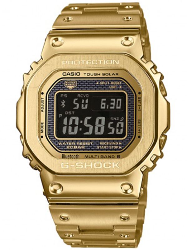 Złoty zegarek na stalowej bransolecie G-Shock G-Steel Premium GMW-B5000GD-9ER