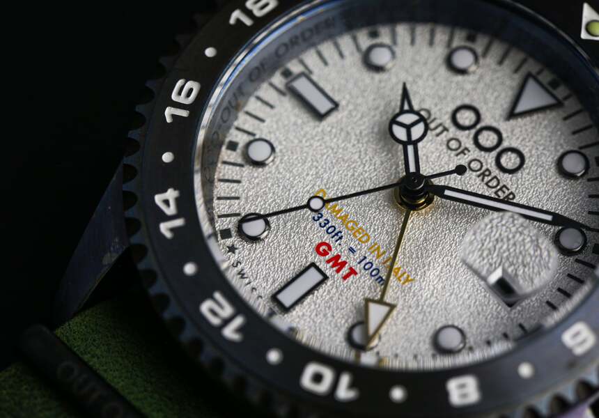 Zegarek męski OUT OF ORDER Swiss GMT Medellin OOO.001-19.ME z szarą tarczą
