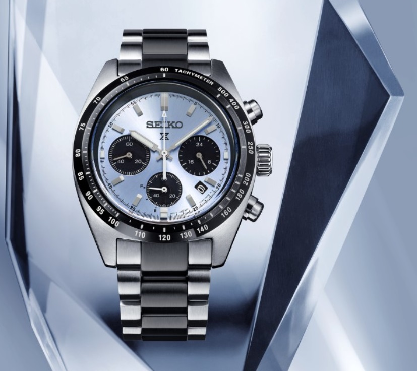 Odkryj zegarek męski Seiko Prospex Speedtimer Solar Crystal Trophy Limited SSC909P1 na srebrno-czarnej bransolecie