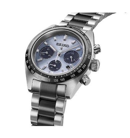 Odkryj zegarek męski Seiko Prospex Speedtimer Solar Crystal Trophy Limited SSC909P1 na srebrno-czarnej bransolecie