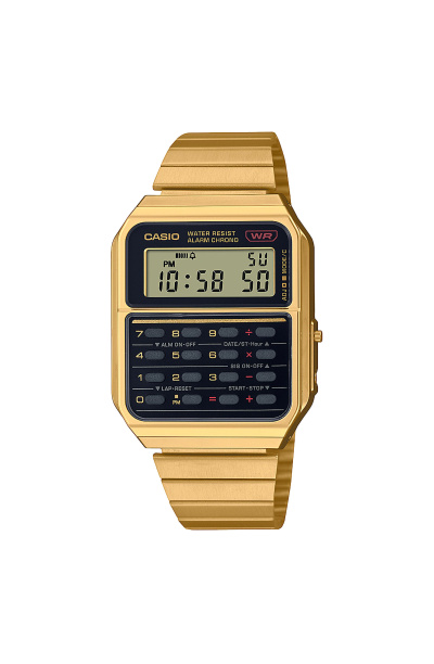 Casio Vintage CA-500WEG-1AEF z kalkulatorem w złotym kolorze