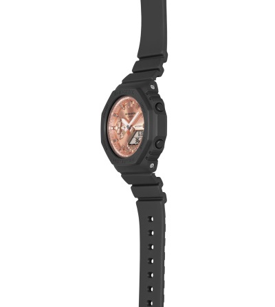 Zegarek damski G-Shock GMA-S2100MD-1AER na pasku w czarnym kolorze z tarczą rose gold