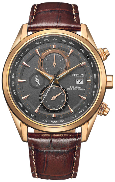 Sportowy męski zegarek z szarą tarczą Citizen Eco-Drive AT8263-10H