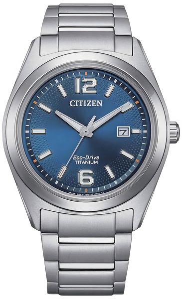 Tytanowy zegarek z niebieską tarczą Citizen AW1641-81L mechanizm solarny 