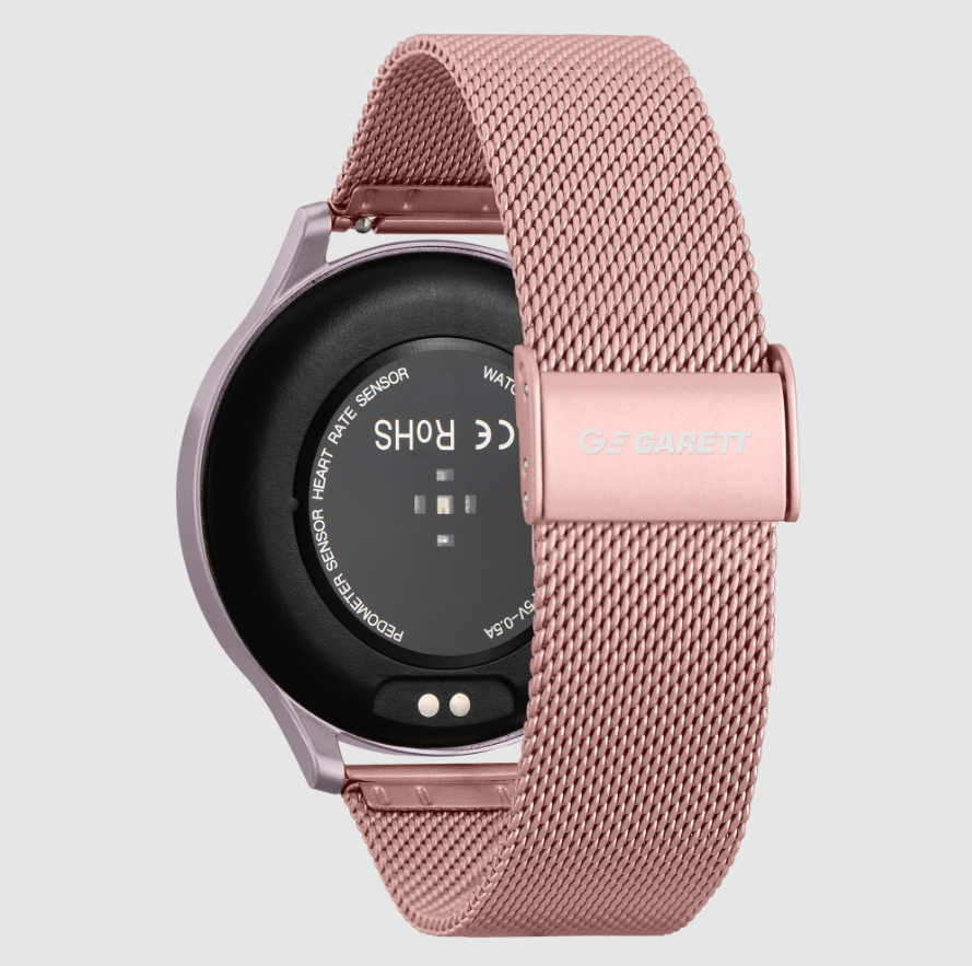 Smartwatch damski Garett Classy r&oacute;żowy, stalowy