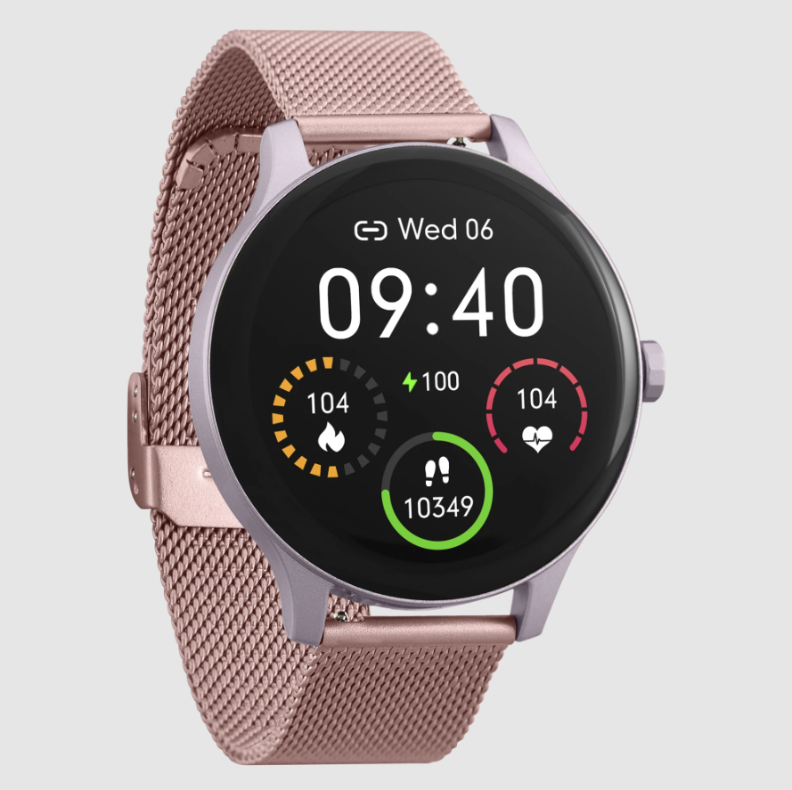 Smartwatch damski Garett Classy r&oacute;żowy, stalowy