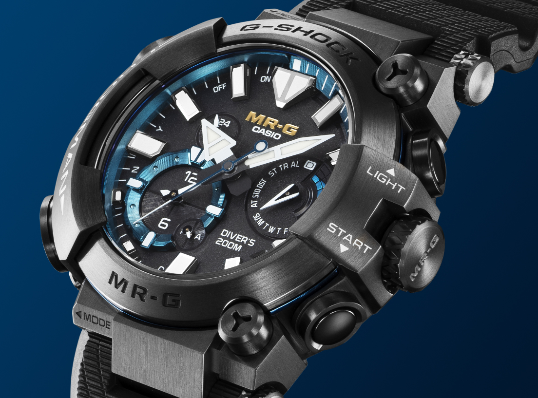 zegarek męski G-Shock Frogman MRG-BF1000R-1ADR czarny pasek z tworzywa sztucznego, tytanowa koperta 