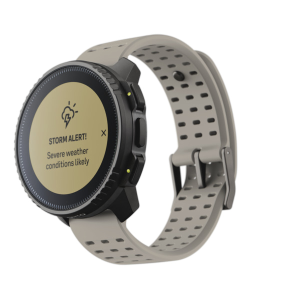 Smartwatch SUUNTO Vertical Black Sand SS050863000 z czarną kopertą i szarym paskiem,  wytrzymałość baterii do 60 dni