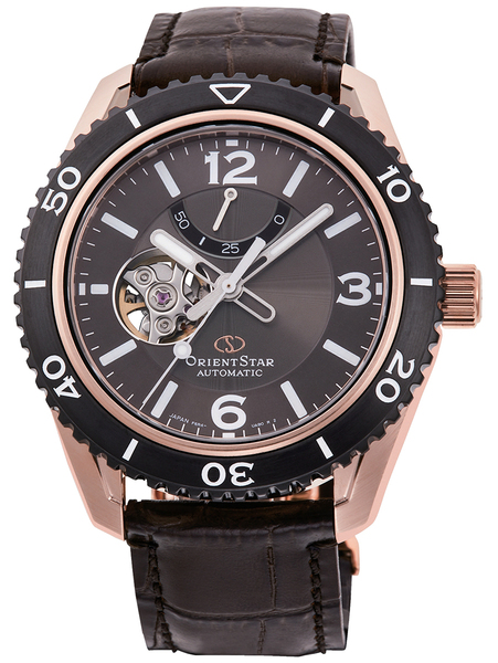 Zegarek męski na brązowym skórzanym pasku Orient Star Sports RE-AT0103Y00B
