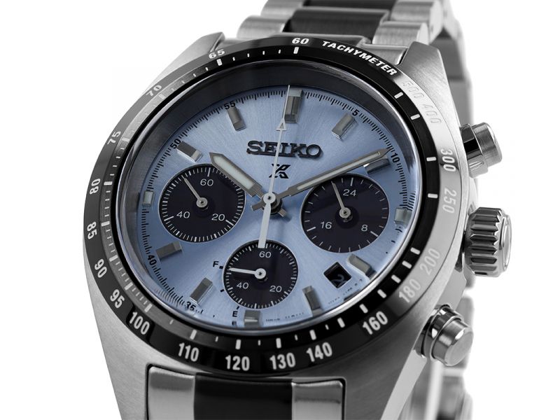 Odkryj zegarek męski Seiko Prospex Speedtimer Solar Crystal Trophy Limited SSC909P1 na srebrno-czarnej bransolecie