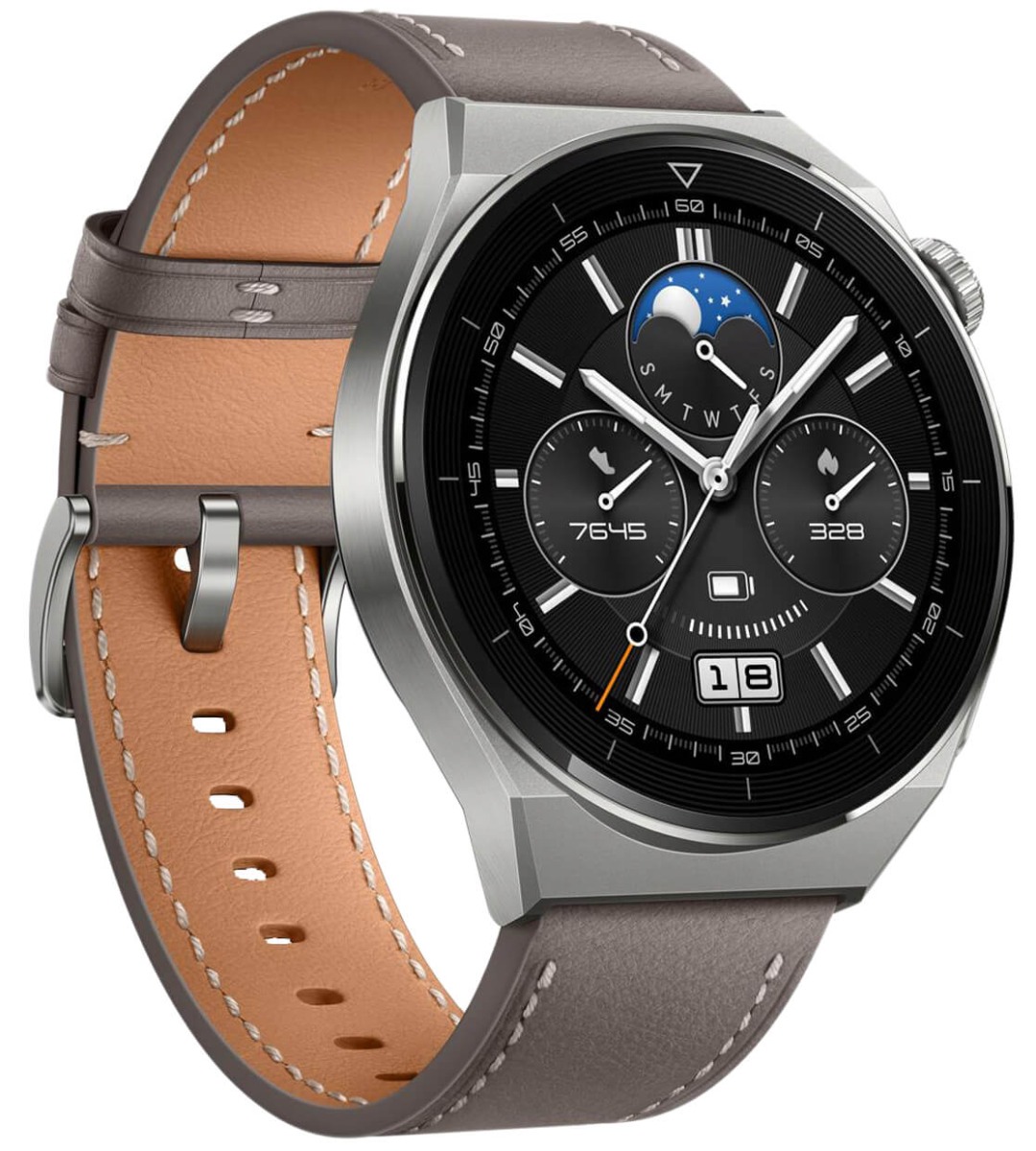 smartwatch męski na skórzanym pasku HUAWEI WATCH GT 3 PRO 46MM CLASSIC