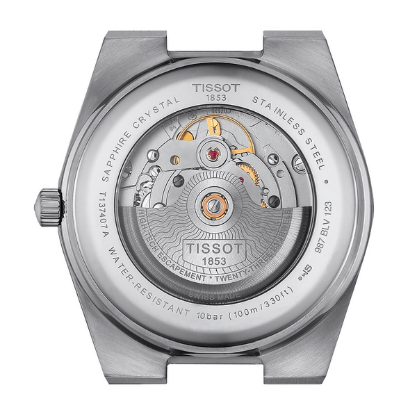Zegarek Tissot PRX Powermatic 80 T137.407.11.351.00 z niebieską tarczą i srebrną kopertą na stalowej bransolecie