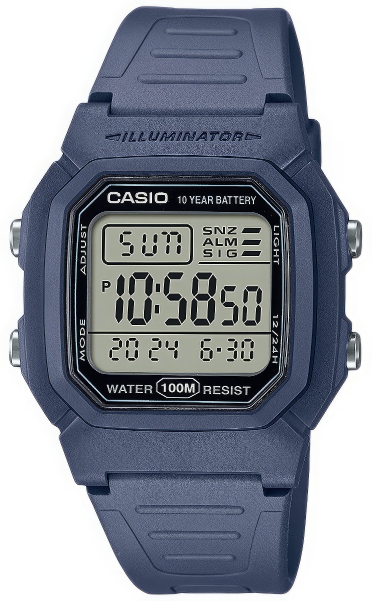 Niebieski sportowy zegarek Casio W-800H-2AVES