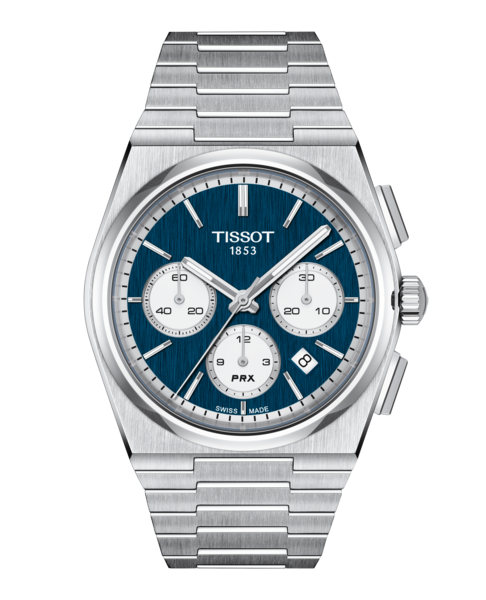 Zegarek męski z niebieską tarczą TISSOT PRX Automatic Chronograph T137.427.11.041.00