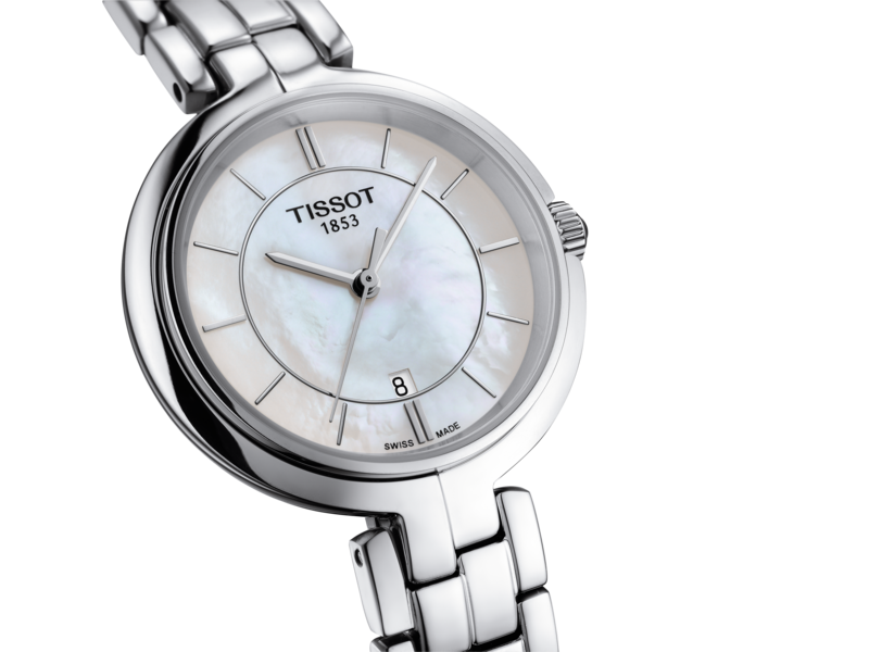 Elegancki zegarek damski z masą perłową Tissot TISSOT Flamingo T094.210.11.111.00.