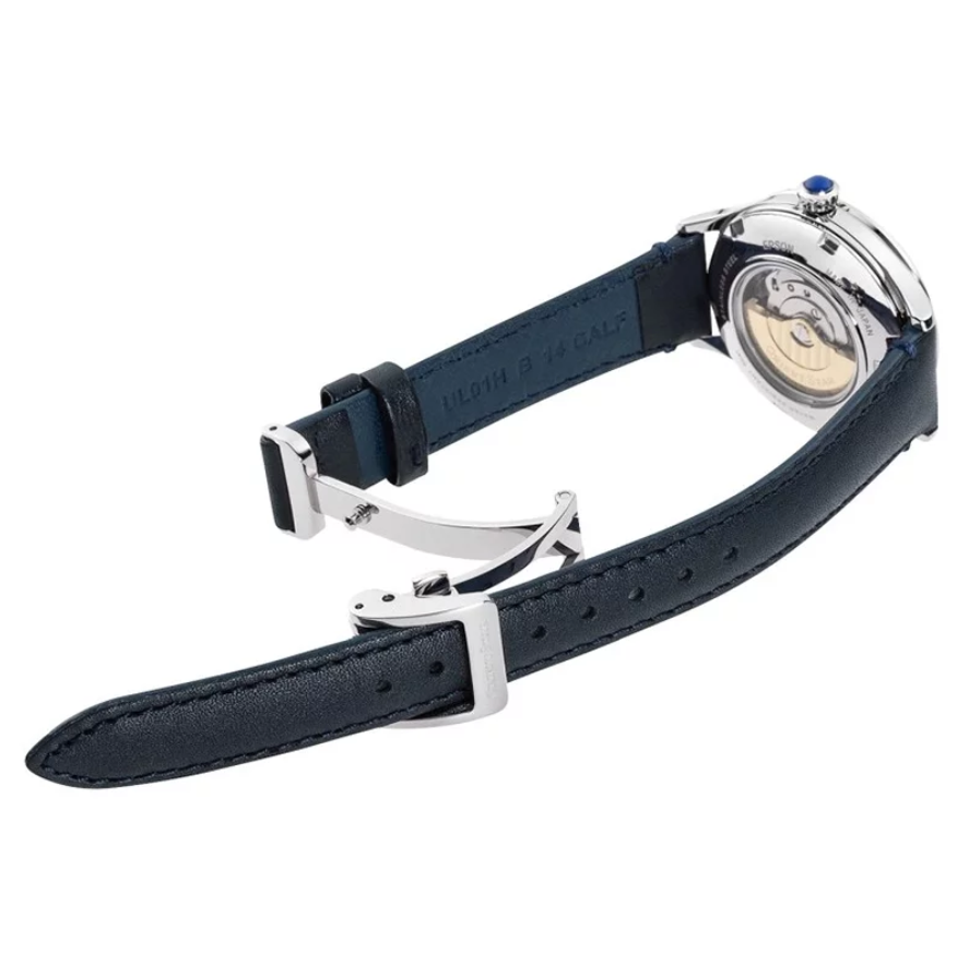 Zegarek damski z niebieską tarczą open heart Orient Star RE-ND0012L00B