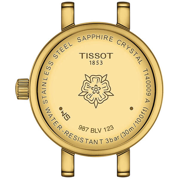 Zegarek damski TISSOT LOVELY ROUND T140.009.36.091.00 z zieloną tarczą i złotą kopertą