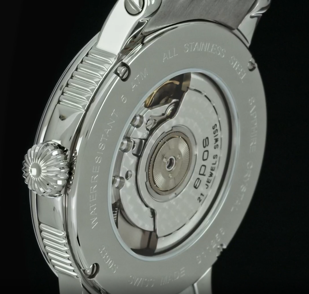 Szwajcarski zegarek męski na bransolecie EPOS Emotion Globe 3390.302.20.54.30